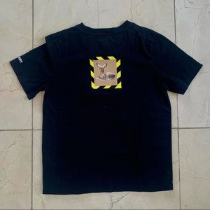 Burberry Youth Black Renley Deer Print T-Shirt